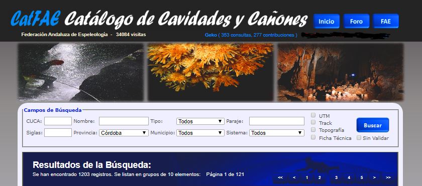 CATFAE - Cuevas de la provincia de Córdoba